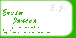 ervin jancsa business card